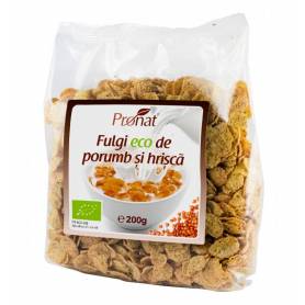 Fulgi de porumb si hrisca eco-bio, 200g Pronat