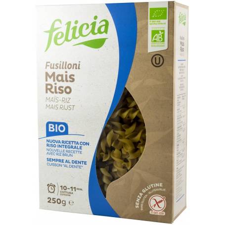 Fusilloni din faina de porumb si orez eco-bio, 250g FELICIA