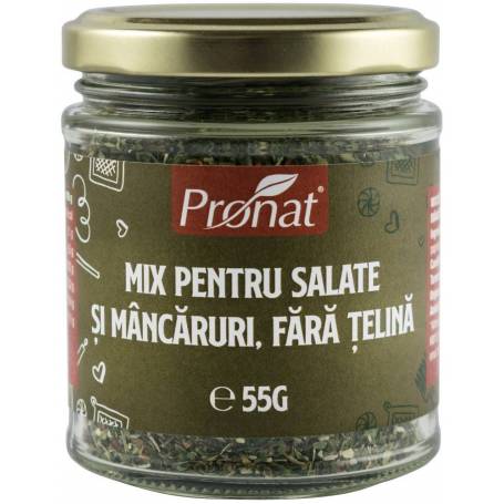 Mix de condimente pentru slate si mancaruri, fara telina, 55g, Pronat