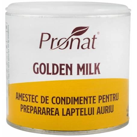 Golden Milk,  Amestec de condimente pentru prepararea laptelui auriu, 90g, Pronat
