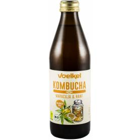 Bautura Kombucha cu maracuja si canepa eco-bio, 330ml, VOELKEL