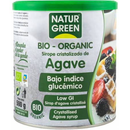 Zahar obtinut din cristalizarea siropului de agave, cu indice glicemic scazut, eco-bio 500g Natur Green