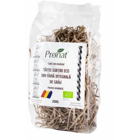 Taitei subtiri din faina integrala de grau eco-bio, 200g Pronat