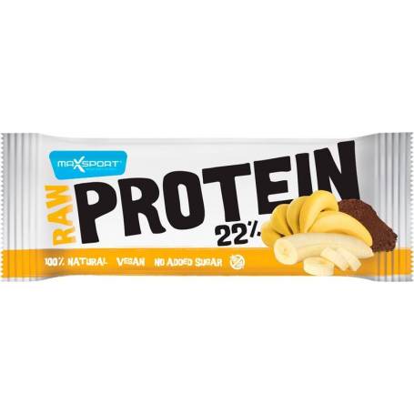Baton proteic cu banane si cacao raw Protein 22%, 50g MAX SPORT