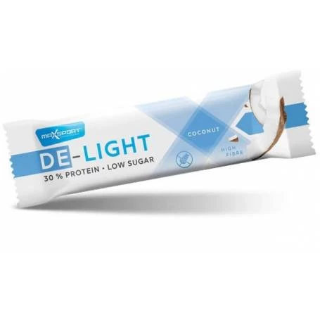 Baton proteic cu nuca de cocos invelit in ciocolata cu lapte De Light, 45g MAX SPORT