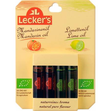 Pachet 2 x Ulei de mandarine si 2 x ulei de limeta, 4 flacoane a 2ml - Lecker's