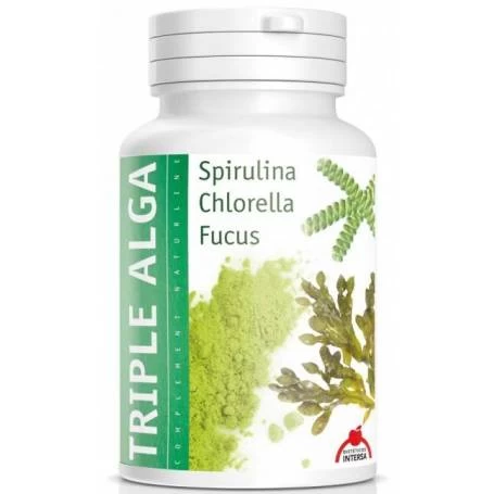 TRIPLU ALGE SPIRULINA, CHLORELLA, FUCUS, 120cpr - DIETETICOS INTERSA