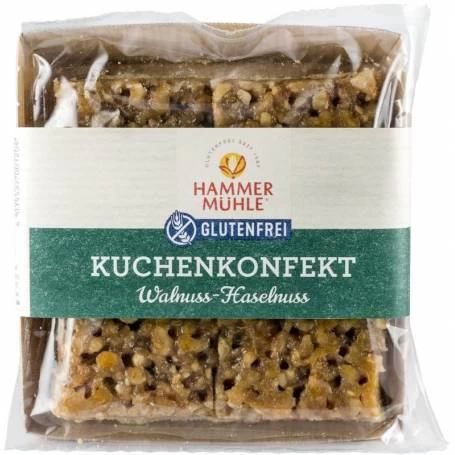 Prajitura fara gluten cu nuca si alune de padure, 140g HAMMER MUHLE