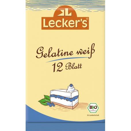 Gelatina alba eco-bio, 12 foi – 20g LECKER`S