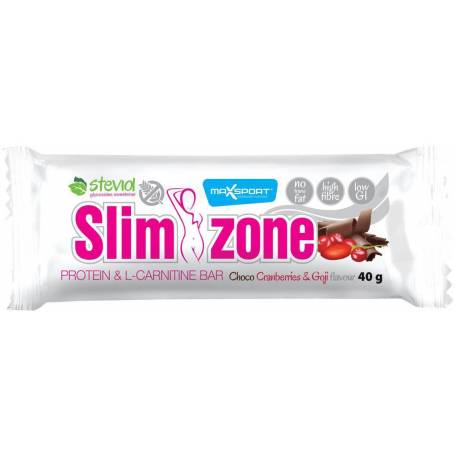 Baton proteic Slim Zone cu ciocolata, merisoare si goji, 40g MAX SPORT