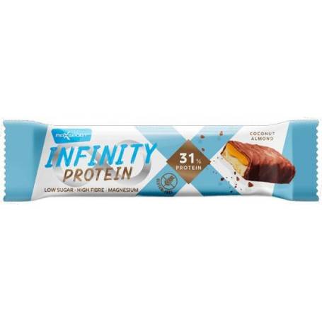 Baton proteic Infinity Protein cu Nuca de cocos si Migdale, 55g MAX SPORT