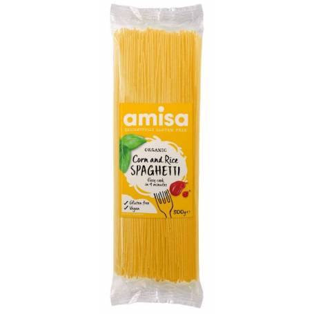 SPAGHETTI  DIN OREZ SI PORUMB FARA GLUTEN BIO 500g - Amisa