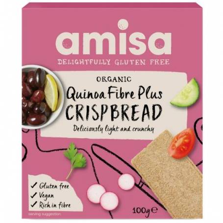 Crispbread (painici) cu quinoa Fibre Plus fara gluten eco-bio 100g - Amisa
