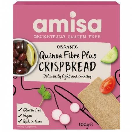 Crispbread (painici) cu quinoa Fibre Plus fara gluten eco-bio 100g - Amisa