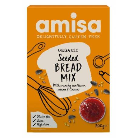 Mix pentru paine fara gluten cu seminte eco-bio 500g - Amisa