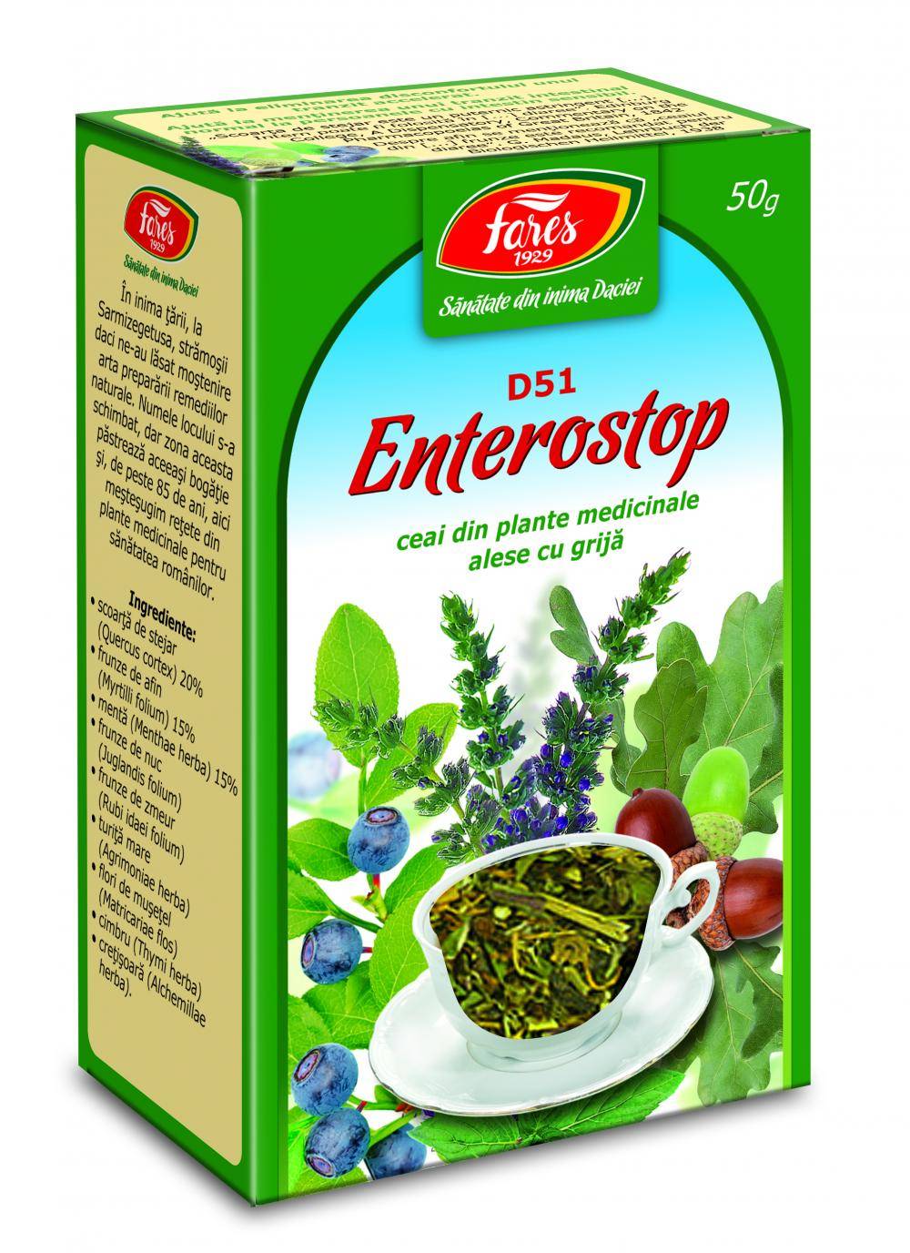 Ceai enterostop - antidiareic 50g - fares