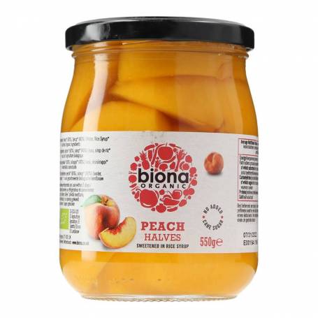 Piersici in sirop de orez eco-bio 550g Biona