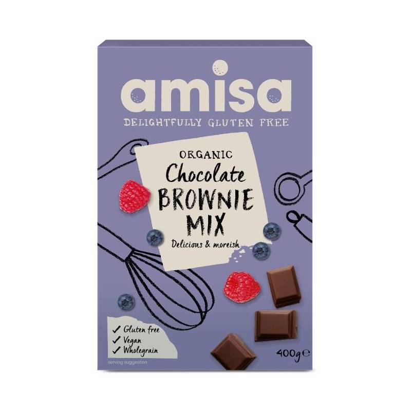 Mix pentru prajitura brownie fara gluten eco-bio 400g - Amisa