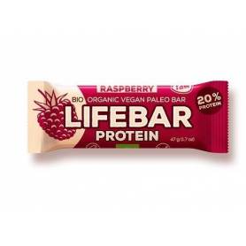 Baton proteic cu zmeura raw, eco-bio, 47g - Lifebar