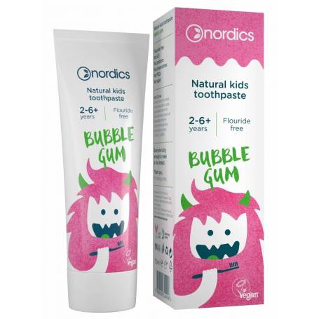 Pasta de dinti pentru copii Bubble Gum naturala 50ml, Nordics Oral Care