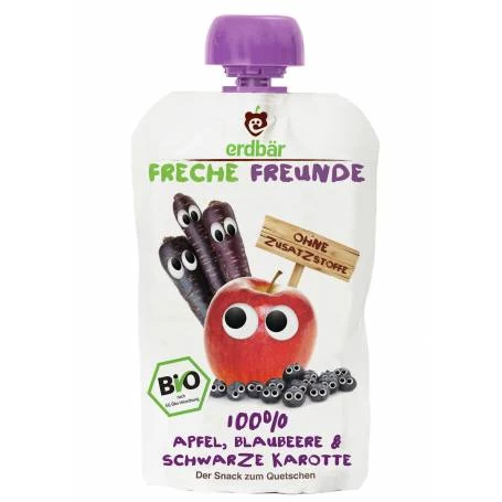 PIURE DE MERE, AFINE SI MORCOV NEGRU ECO-BIO 100g, ErdBar