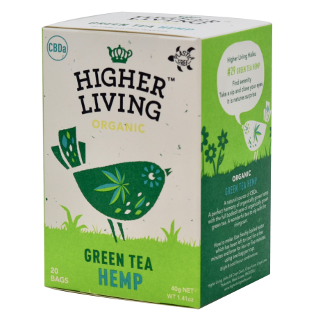 Ceai verde HEMP-CANEPA eco-bio, 20 plicuri, Higher Living