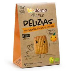 Biscuiti din spelta cu portocale si vanilie, indulciti cu agave ECO-BIO 45g Bio Darma