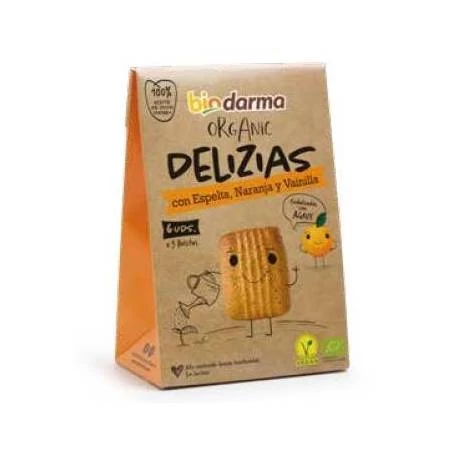 Biscuiti din spelta cu portocale si vanilie, indulciti cu agave ECO-BIO 45g Bio Darma