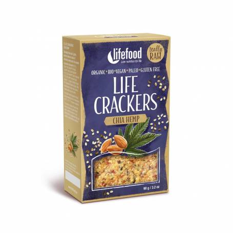 Lifecrackers raw cu seminte de chia si canepa eco-bio 90g - Lifefood