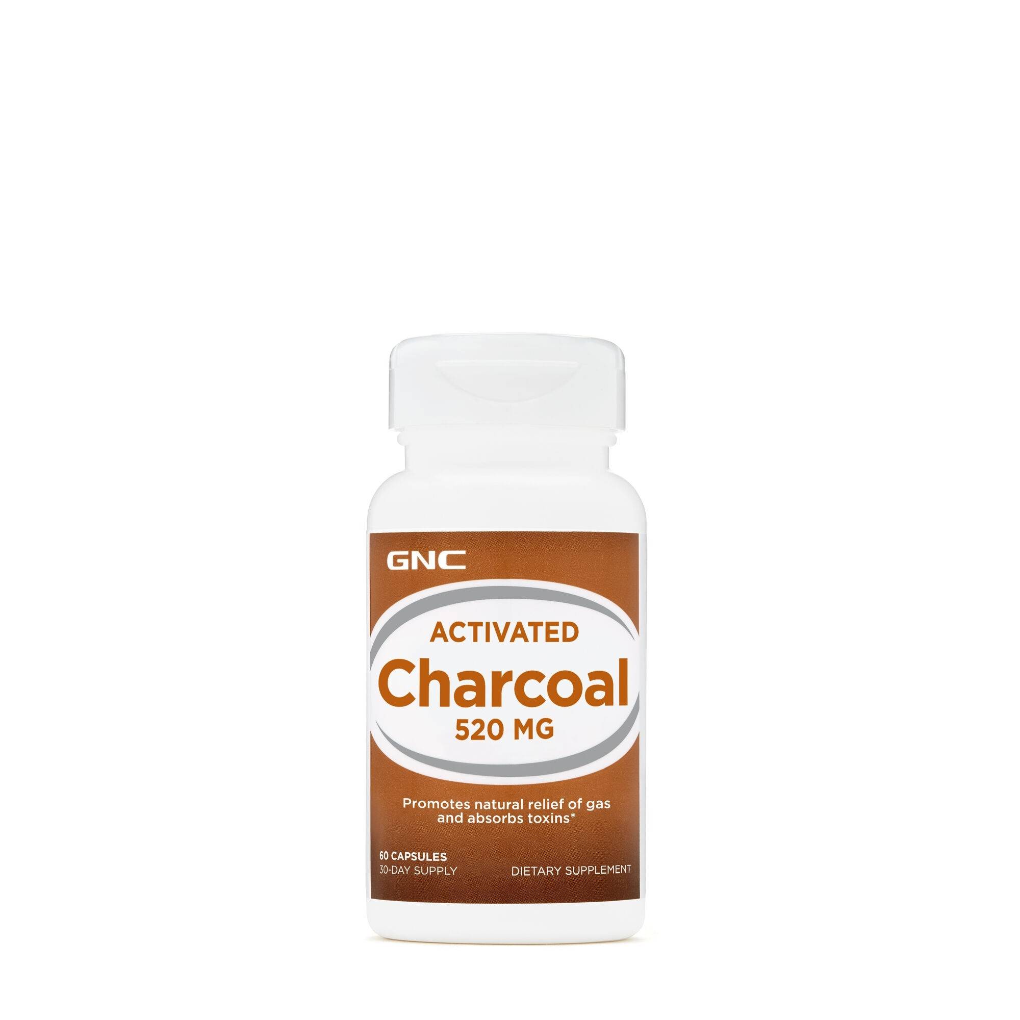 Activated charcoal, 520mg, 60capsule - gnc
