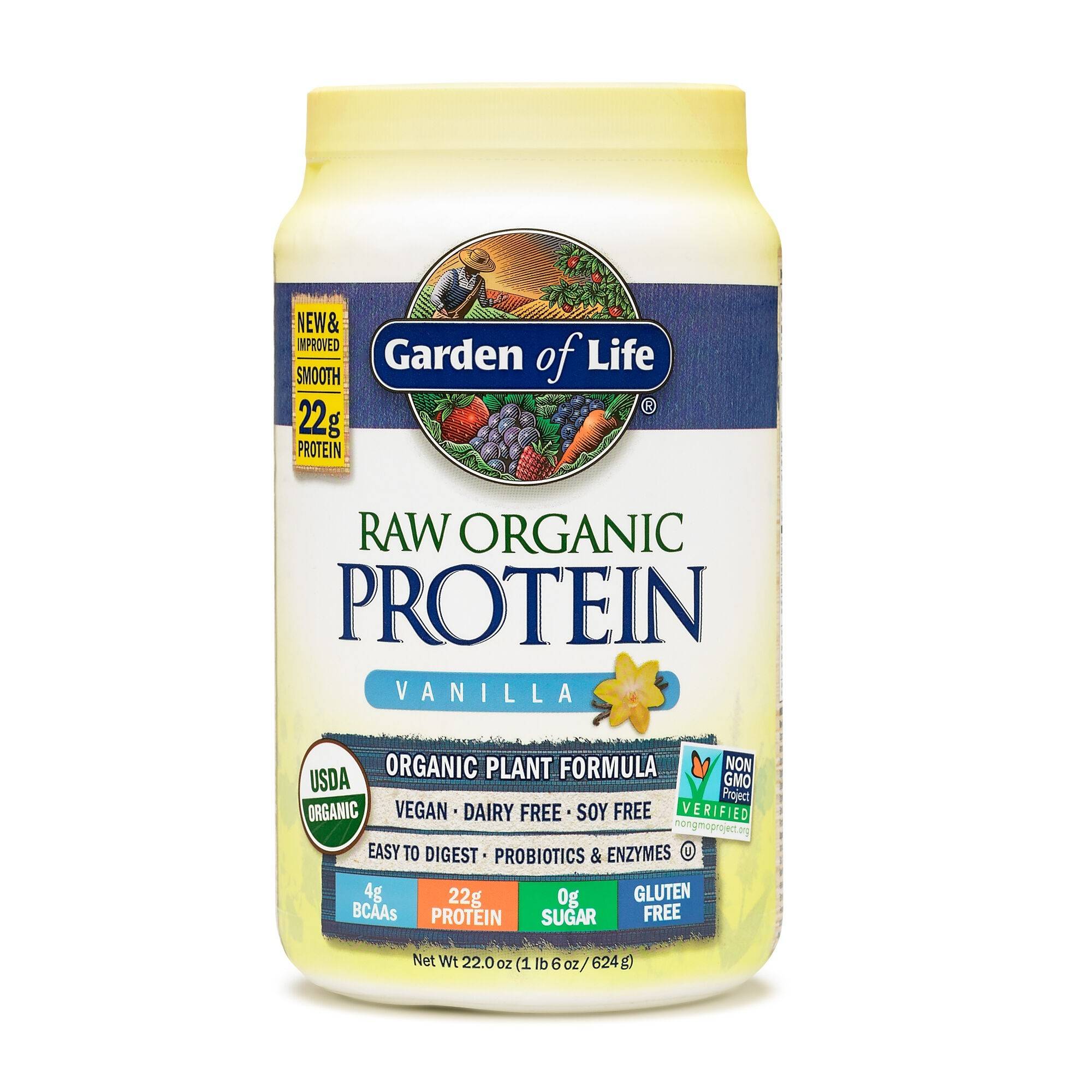 Proteina cu aroma de vanilie, 620 grame - garden of life