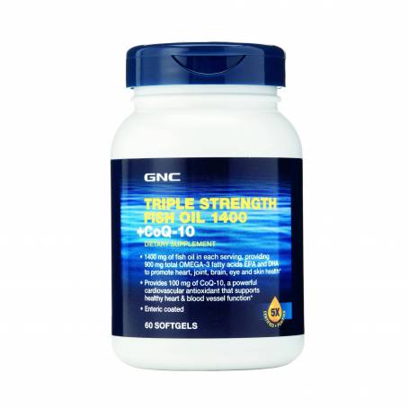 TRIPLE STRENGTH FISH OIL 1400, COENZ Q10, 60 CAPSULE - GNC