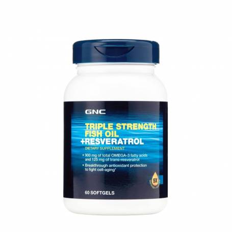 TRIPLE STRENGTH FISH OIL RESVERATROL, 60 CAPSULE - GNC