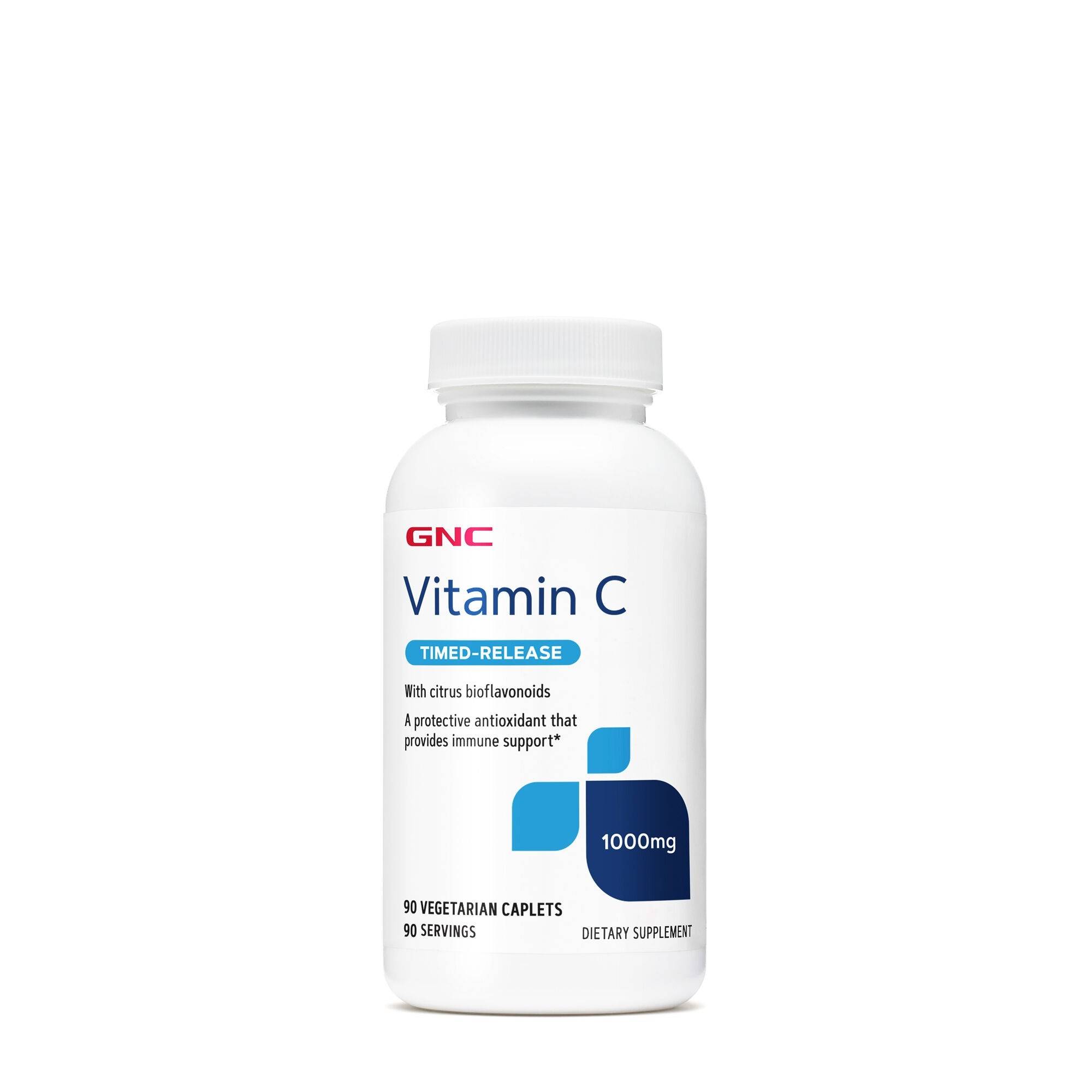 Vitamina C - Timed-release, Cu Eliberare Prelungita, 1000 Mg, 90 Capsule Vegetale - Gnc