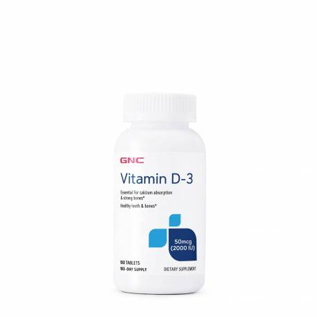 VITAMIN D-3, 50MCG 2000UI, 180 TABLETE- GNC