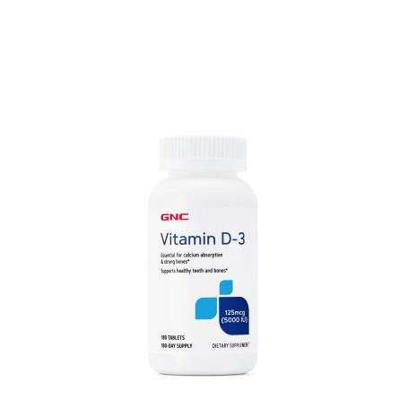 VITAMINA D-3, 125 MCG 5000IU, 180 TABLETE- GNC