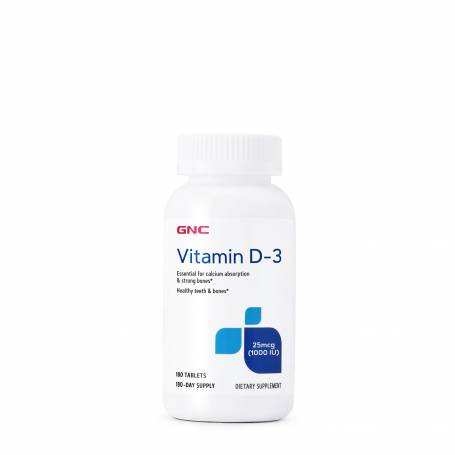 VITAMINA D-3, 25 MCG 1000UI, 180 TABLETE- GNC