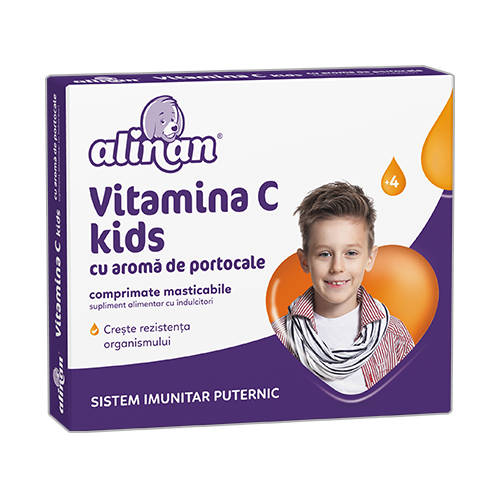 Alinan vitamina c aroma de portocale, 20 comprimate - fiterman pharma