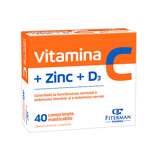 Vitamina c + zinc + d3, 40 comprimate - fiterman pharma