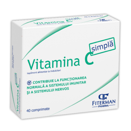 VITAMINA C SIMPLA, 180 MG, 40 COMPRIMATE  - FITERMAN PHARMA