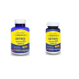 Detrix Vitamina D3, 3000 UI , 120 CAPSULE SI 30 CAPSULE - Herbagetica