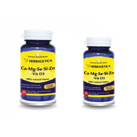 Ca + Mg + Se + Si + Zn cu vitamina D3, 60cps si 30cps - Herbagetica