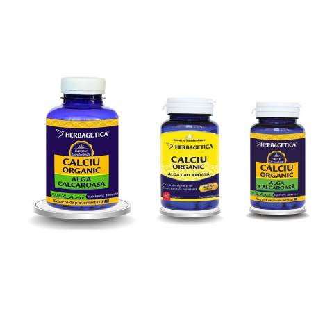 Calciu organic, Alga calcaroasa 120 cps, 60 cps si 30 cps - Herbagetica