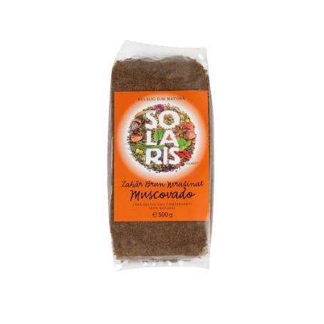 ZAHAR BRUN NERAFINAT MUSCOVADO, 500g - SOLARIS