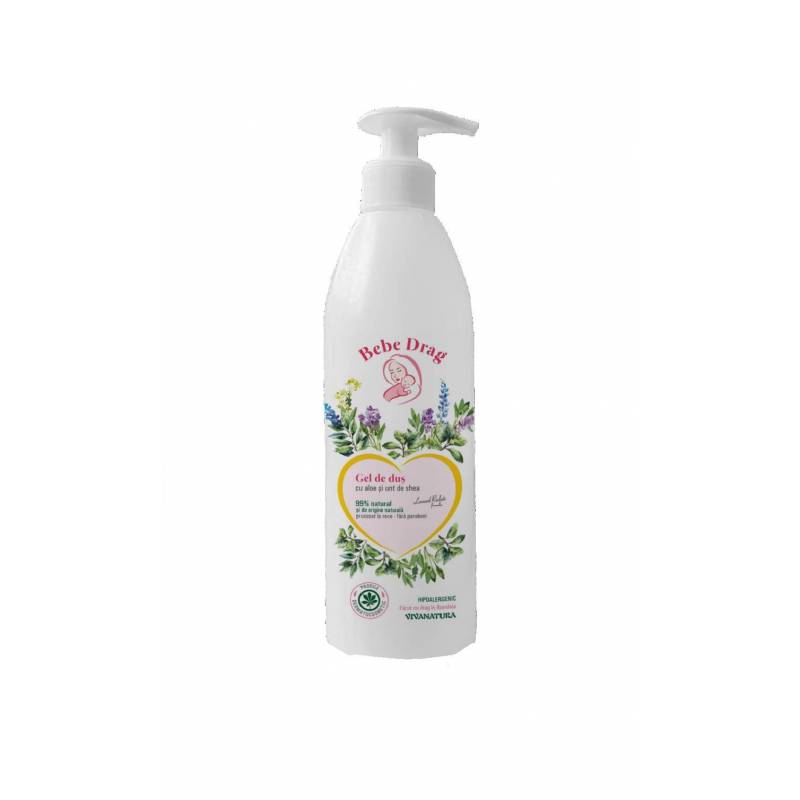 Gel de dus `bebe drag` cu aloe si unt de shea 500ml - Viva Natura
