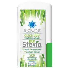 Indulcitor Natural Efervescent Pure Stevia, 200cpr - Helcor