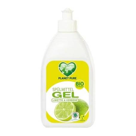 Detergent Gel pentru vase - lime si verbina, eco-bio, 500ml - Planet Pure