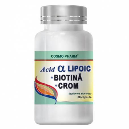 Acid Alfa Lipoic Biotina si Crom, 30cps - Cosmopharm