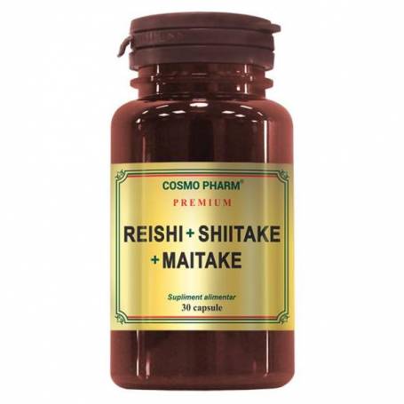 Reishi, Shiitake si Maitake,  30cps - Cosmo Pharm