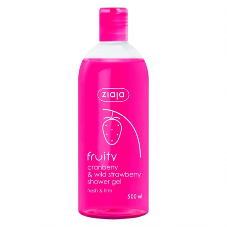 Gel de dus merisoare si capsuni salbatice, Fruity, 500ml - Ziaja